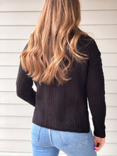 Load image into Gallery viewer, Gabby Cable Knit Sweater in Black
