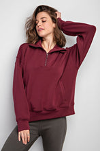 Load image into Gallery viewer, Modal Poly Span Quarter Zip Funnel Neck Pullover
