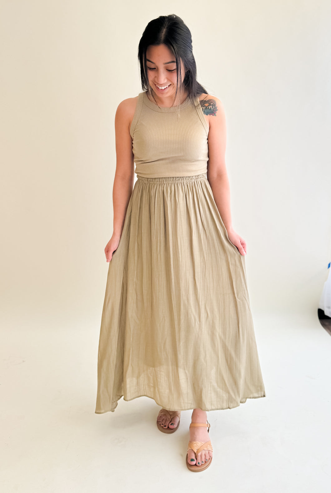 Mixed Media Maxi Dress