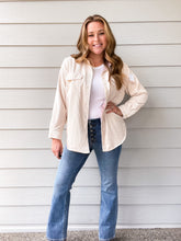 Load image into Gallery viewer, Reversible Corduroy Shacket in Ivory
