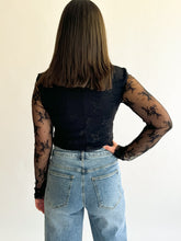 Load image into Gallery viewer, Sheer Lace Top in Black
