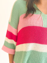 Load image into Gallery viewer, Stripe Half Sleeve Sweater
