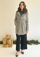 Load image into Gallery viewer, Luxe Plaid Belted Coat
