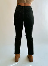 Load image into Gallery viewer, Khloe Distressed Black Straight Leg Denim
