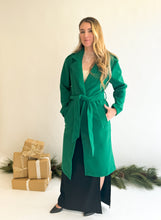 Load image into Gallery viewer, Holly Green Trench Coat
