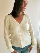 Load image into Gallery viewer, Lace V-Neck Sweater
