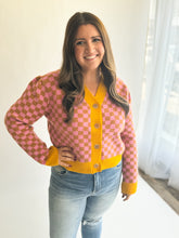 Load image into Gallery viewer, Pink Checker Cardigan
