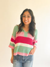 Load image into Gallery viewer, Stripe Half Sleeve Sweater
