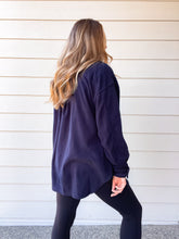 Load image into Gallery viewer, Maxine Button Down Fleece Jacket in Navy
