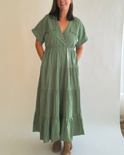 Load image into Gallery viewer, Collared Poplin Maxi Dress
