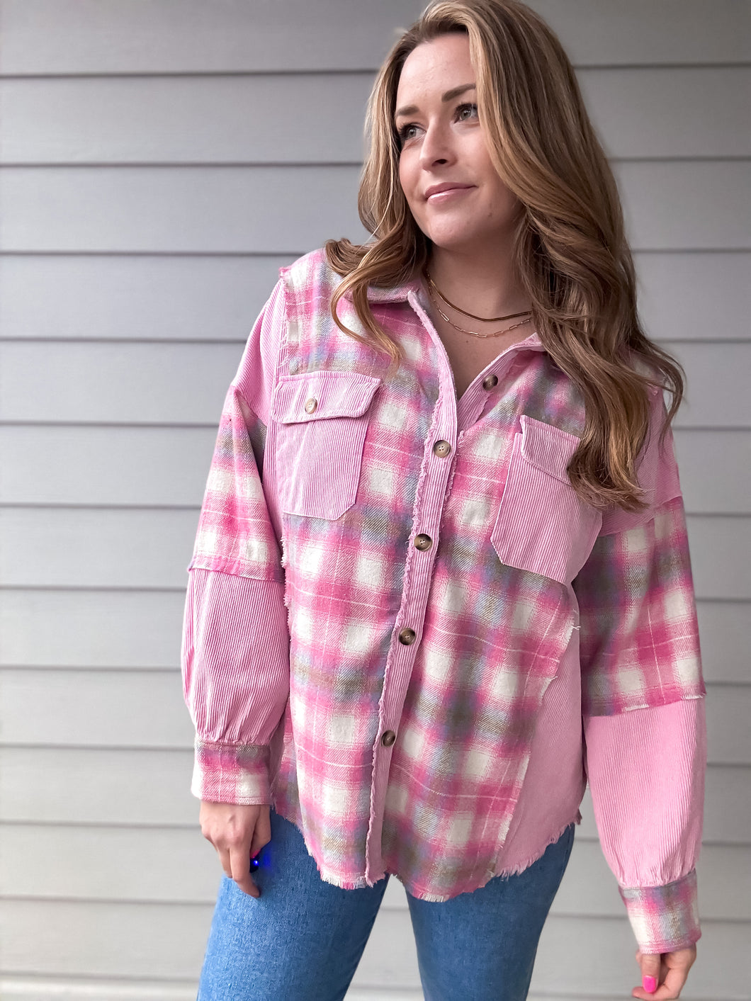 Cupid's Pink Flannel Shacket