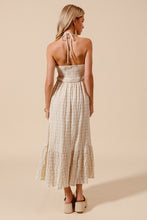 Load image into Gallery viewer, Windowpane Crinkle Maxi Dress

