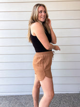 Load image into Gallery viewer, Bethany Frayed Shorts in Almond
