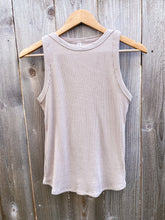 Load image into Gallery viewer, Ribbed Fitted Tank in Beige
