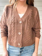 Load image into Gallery viewer, Cable Knit Cardigan in Almond
