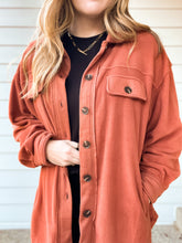 Load image into Gallery viewer, Maxine Button Down Fleece Jacket in Rust

